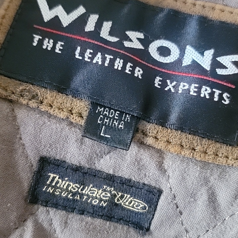 Vtg Wilsons Brown  Leather Bomber Jacket Sz L - Picture 4 of 11